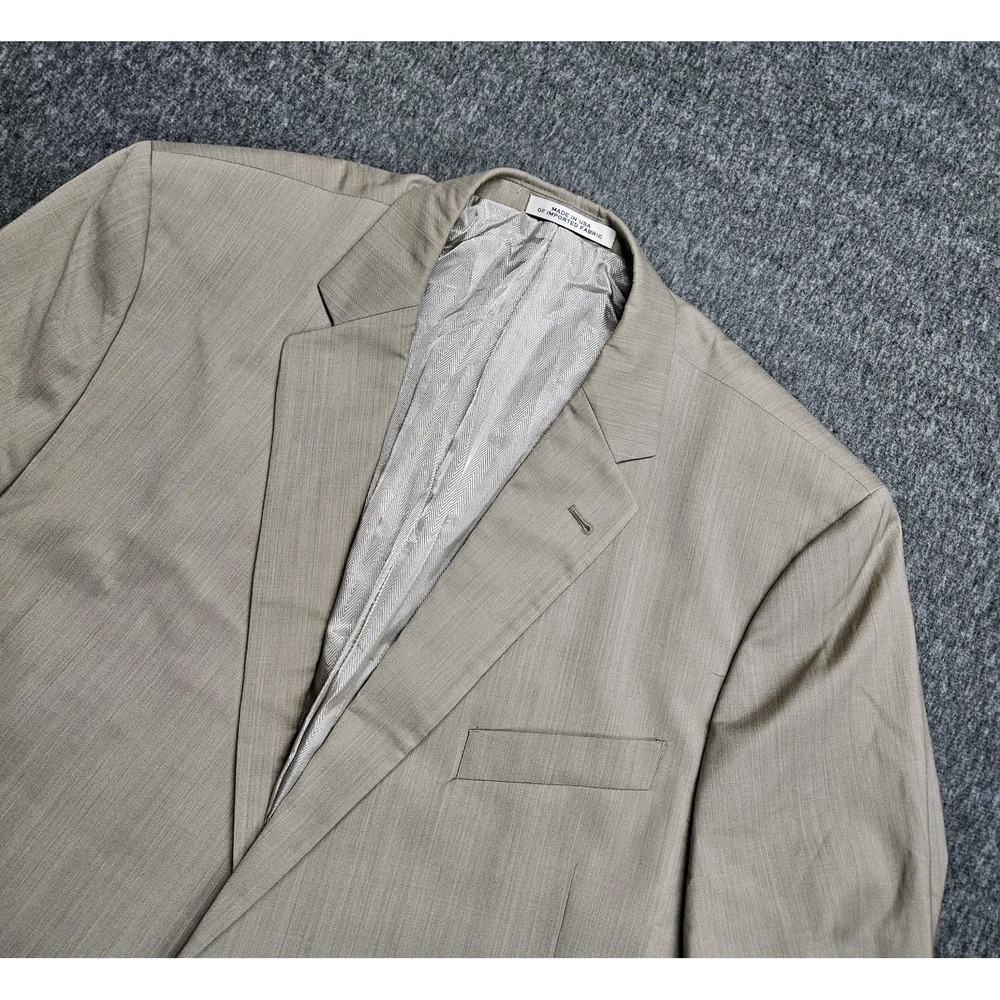 MARZOTTO SUPER 120 Joseph Abboud Men's Beige Tan Wool Blazer 48R